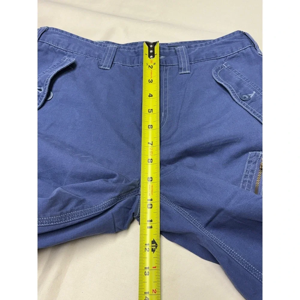 VTG Y2K Polo Ralph Lauren Blue Cargo Pants Wide Leg Zipper Pockets Boys 16 28X29